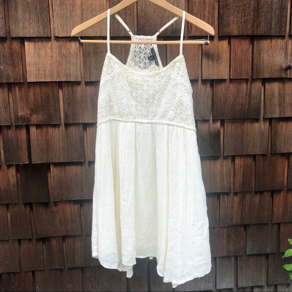 AEO Cream Crochet Lace Dress33